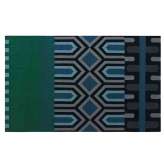 Prostokątny dywanik wełniany o geometrycznych kształtach GAN Ndebele GREEN