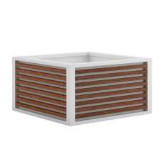 Niska kwadratowa sadzarka z drewna tekowego Gandiablasco DNA Teak