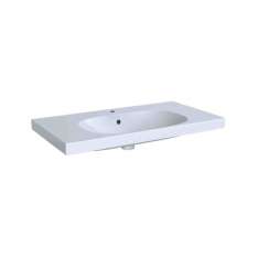 Umywalka z gresu porcelanowego z wbudowanym blatem Geberit Acanto