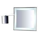 Kwadratowe ścienne lustro do golenia z wbudowanym oświetleniem Gedy A602