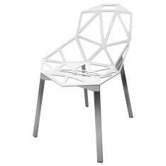 Krzesło Split Premium białe - aluminium | nogi srebrne