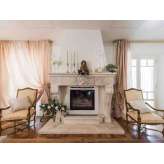 Kominek opalany drewnem, zamknięty, montowany na ścianie z kamienia naturalnego Gh Lazzerini Fireplace 10