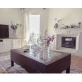 Kominek opalany drewnem, montowany na ścianie z kamienia naturalnego Gh Lazzerini Fireplace 13