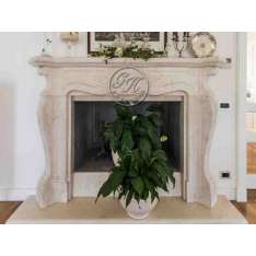 Kominek z kamienia naturalnego montowany na ścianie Gh Lazzerini Fireplace 15