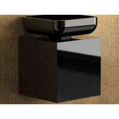 Pojedyncza drewniana szafka pod umywalkę Glass Design Leonardo CUBUS BLACK JIMMY SMALL BLACK