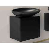 Pojedyncza drewniana szafka pod umywalkę Glass Design Leonardo CUBUS BLACK KOOL MAX BLACK