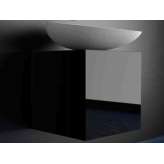 Pojedyncza drewniana szafka pod umywalkę Glass Design Leonardo CUBUS BLACK KOOL MAX WHITE