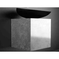 Pojedyncza drewniana szafka pod umywalkę Glass Design Leonardo CUBUS SILVER LEAF KOOL MAX