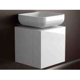 Pojedyncza drewniana szafka pod umywalkę Glass Design Leonardo CUBUS WHITE JIMMY SMALL WHITE
