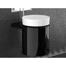 Naścienna drewniana szafka na kosmetyki Glass Design Leonardo KOIN MEDIO BLACK RHO WHITE