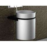 Naścienna drewniana szafka na kosmetyki Glass Design Leonardo KOIN MEDIO RHO DARK INOX