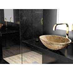 Umywalka nablatowa owalna z pojedynczym kryształem Glass Design ICE OVAL LUX