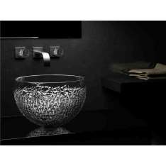 Umywalka nablatowa owalna z pojedynczym kryształem Glass Design MOON OVER ICE