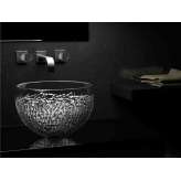 Umywalka nablatowa owalna z pojedynczym kryształem Glass Design MOON OVER ICE