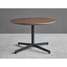 Okrągły stolik kawowy z orzecha włoskiego i aluminiową podstawą Grado Design ray table