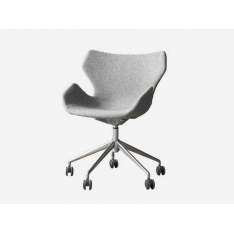 Obrotowy fotel biurowy z tkaniny z podłokietnikami Grado Design Wings Chair
