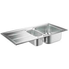 Zlewozmywak 1 1/2 komory do zabudowy ze stali nierdzewnej Grohe K400