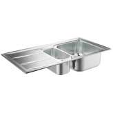 Zlewozmywak 1 1/2 komory do zabudowy ze stali nierdzewnej Grohe K400