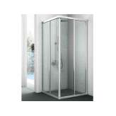 Narożna kryształowa kabina prysznicowa z dwoma przesuwanymi drzwiami Gruppo Geromin EASY