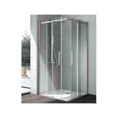 Narożna kryształowa kabina prysznicowa z drzwiami przesuwnymi Gruppo Geromin Flow