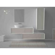 Szafka łazienkowa wisząca segmentowa z płyty MDF z lustrem GSG Ceramic Design Parigi