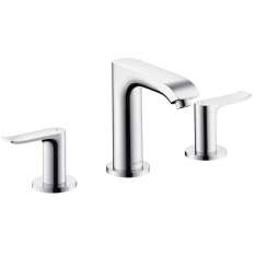 Bateria umywalkowa 3-otworowa, mosiężna, chromowana Hansgrohe Metris 100