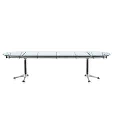 Rozkładany owalny stół konferencyjny z aluminium i szkła Herman Miller Burdick