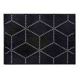 Dywanik z materiału z recyklingu o geometrycznych kształtach Heymat Hagl BLACK