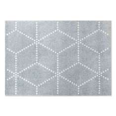 Dywanik z materiału z recyklingu o geometrycznych kształtach Heymat Hagl SILVER