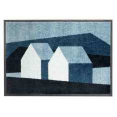 Wzorzysty prostokątny dywanik z materiału pochodzącego z recyklingu Heymat Heim