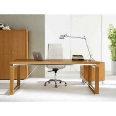Prostokątne biurko gabinetowe z forniru drewnianego IFT Electa
