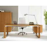 Prostokątne biurko gabinetowe z forniru drewnianego IFT Electa