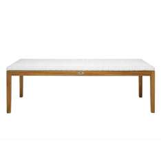 Niski prostokątny ogrodowy stolik boczny z włókna syntetycznego Il Giardino di Legno Fiji