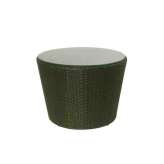 Niski okrągły ogrodowy stolik boczny z włókna syntetycznego Il Giardino di Legno Sentosa