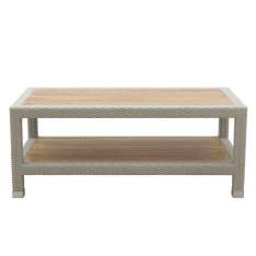 Niski prostokątny ogrodowy stolik boczny z włókna syntetycznego Il Giardino di Legno Tonga