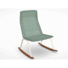 Fotel ogrodowy bujany z wysokim oparciem w stylu współczesnym In Stock FAST - ZEBRA KNIT Grove green