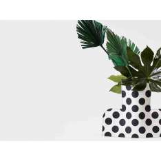 Tkaninowy wazon In Stock SANCAL - FLOWER POWER L MONOCHROME 01