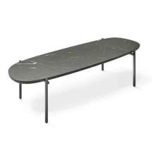 Owalny stolik kawowy z marmuru Nero Marquina In Stock ZANOTTA - NIOBE 671