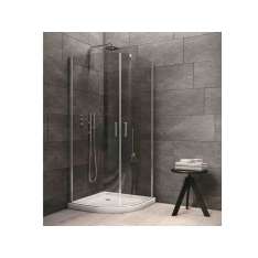 Półokrągła szklana kabina prysznicowa z drzwiami uchylnymi Inda® Claire design - 7