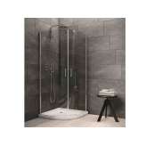 Półokrągła szklana kabina prysznicowa z drzwiami uchylnymi Inda® Claire design - 7