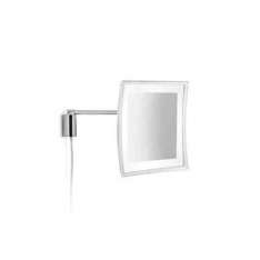 Kwadratowe ścienne lustro do golenia z wbudowanym oświetleniem Inda® AV058H