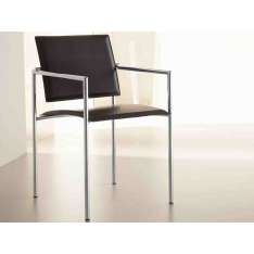 Krzesło z garbowanej skóry z podłokietnikami Italy Dream Design CHIARA