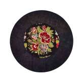 Okrągły dywanik z kwiatowym wzorem Italy Dream Design GIOTTO FIORI NERO