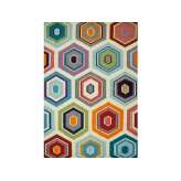 Dywanik wełniany o geometrycznych kształtach Jaipur Rugs MESILLA PDWL-5101 White/Orange