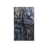 Ręcznie robiony dywanik Jaipur Rugs USL-205 Ebony/Medieval Blue