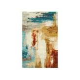 Ręcznie wykonany prostokątny dywanik Jaipur Rugs TAQ-4373 Light Turquoise/Gold