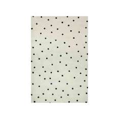 Ręcznie wykonany prostokątny dywanik wełniany Jaipur Rugs SCATTER DOT TAQ-6056 White/Ebony