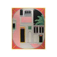 Ręcznie wykonany prostokątny dywanik Jaipur Rugs THE PINK BUILDING