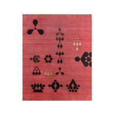 Ręcznie robiony prostokątny dywan z wełny i jedwabiu bambusowego Jaipur Rugs AKWB-7001 CLASSIC RED/CAVIAR