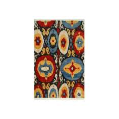 Ręcznie wykonany dywanik wełniany Jaipur Rugs LCA-02 Black Olive/Velvet Red